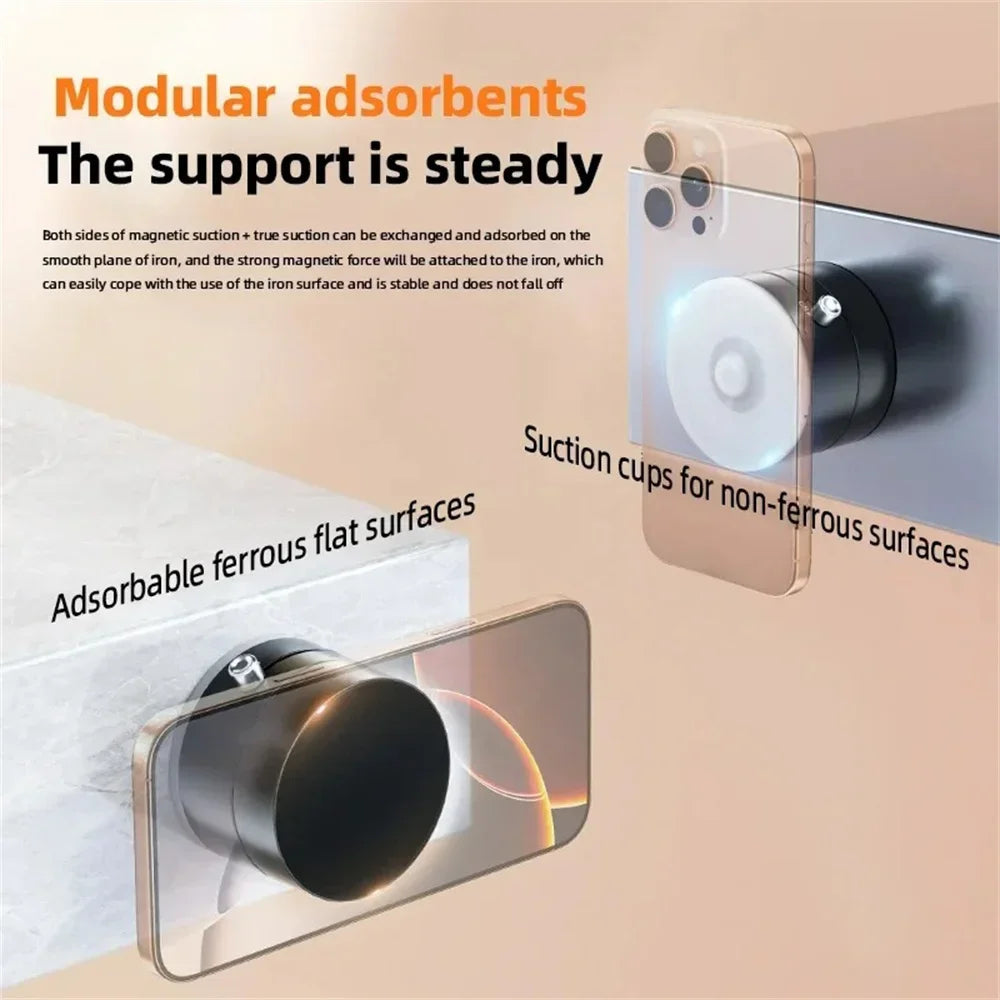 Adjustable Vacuum Suction Cup Magnetic Phone Holder Lazy Multi-functional Foldable Storage Holder Vacuum Suction Phone Holder