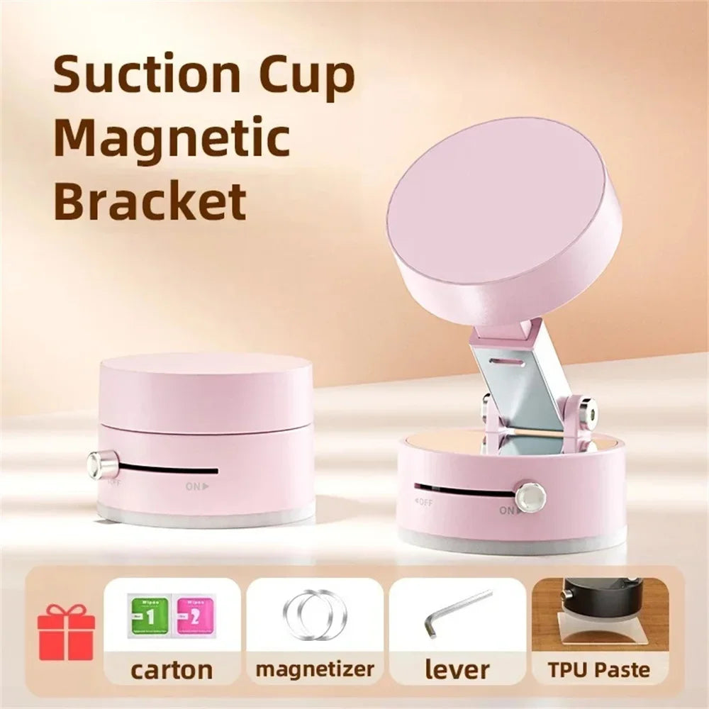 Adjustable Vacuum Suction Cup Magnetic Phone Holder Lazy Multi-functional Foldable Storage Holder Vacuum Suction Phone Holder