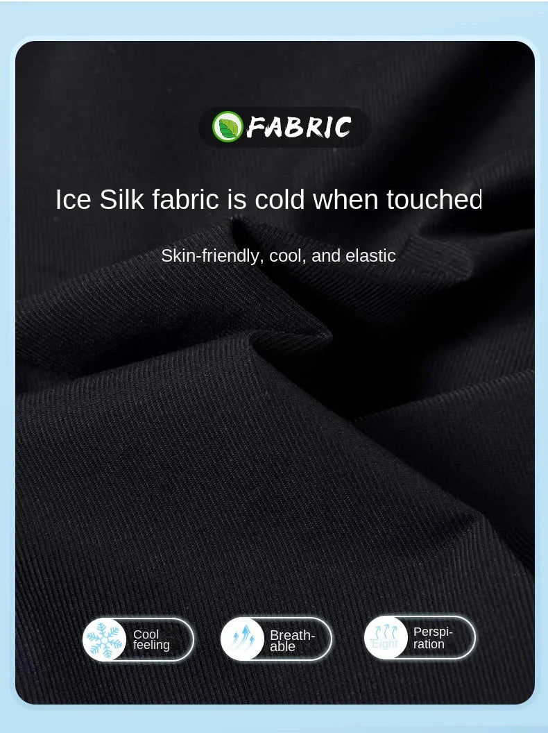 Summer cool ice silk men's large size shorts straight 7-point pants thin quick-dry sports baggy 7-point pants 5-point pants ba