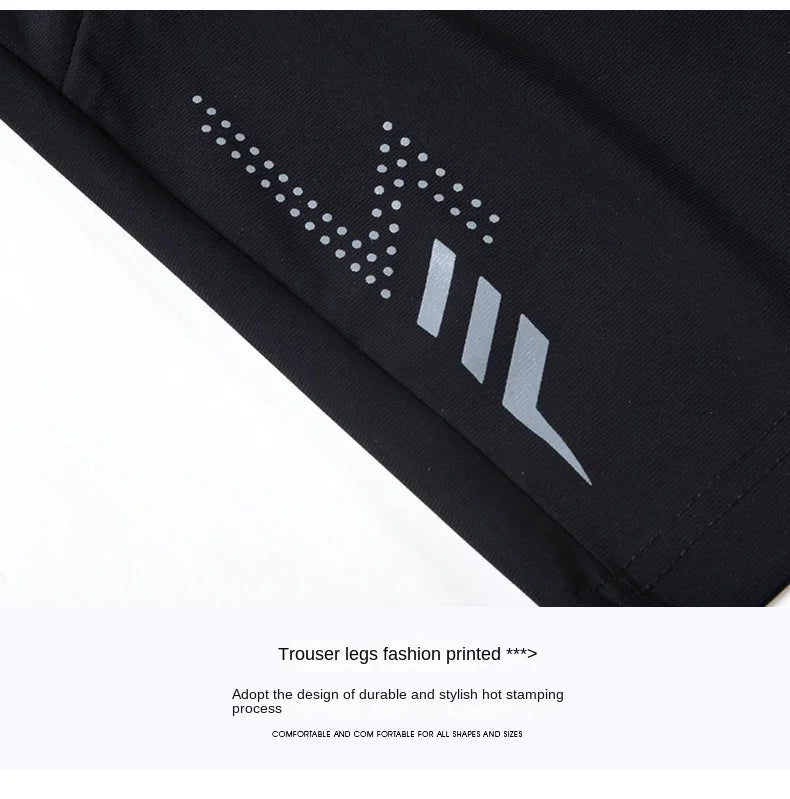 Summer cool ice silk men's large size shorts straight 7-point pants thin quick-dry sports baggy 7-point pants 5-point pants ba