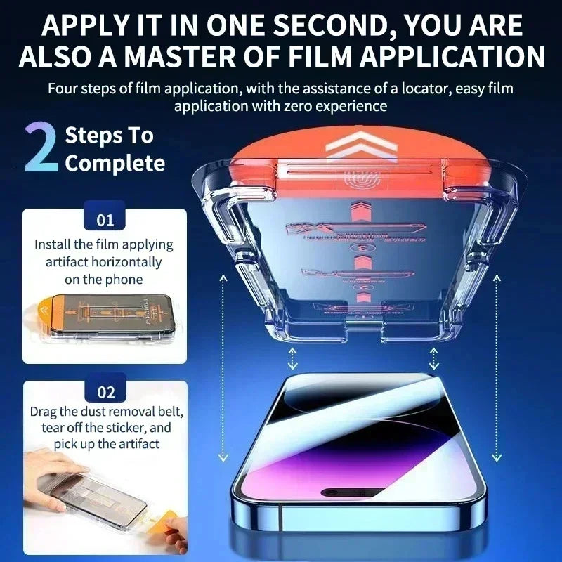 1-3Pc Oleophobic Coating Dust Free Easy Installation Screen Protector for IPhone 16e 15 14 13 12 11 Pro Max Plus Mini XS Glass