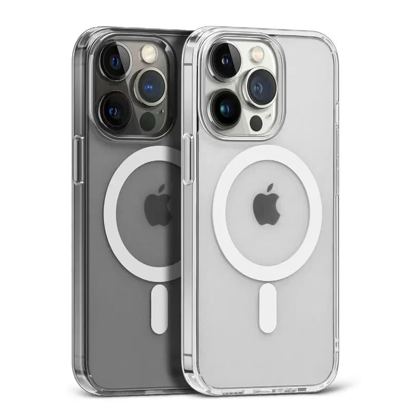 Original For Magsafe Magnetic Wireless Charging Case For iPhone 16 15 14 13 12 11 Pro Max Plus HD Clear Hard Cover