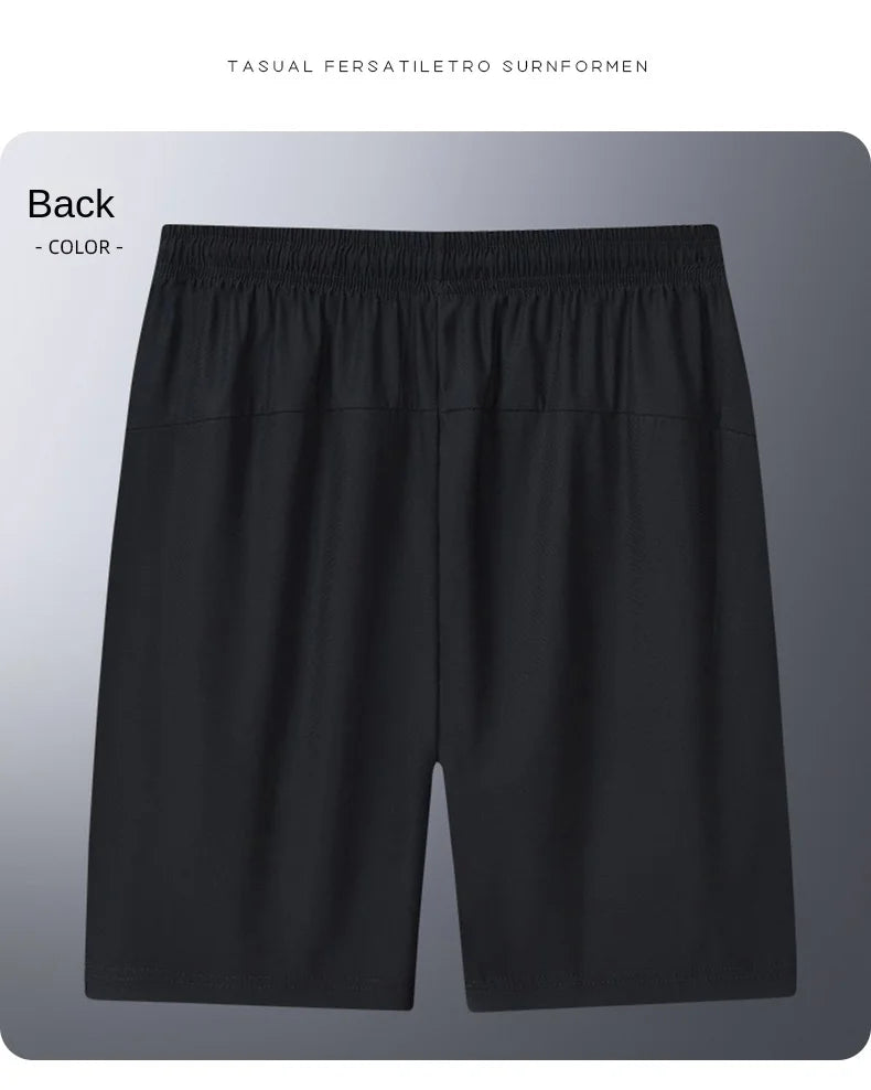 Summer cool ice silk men's large size shorts straight 7-point pants thin quick-dry sports baggy 7-point pants 5-point pants ba
