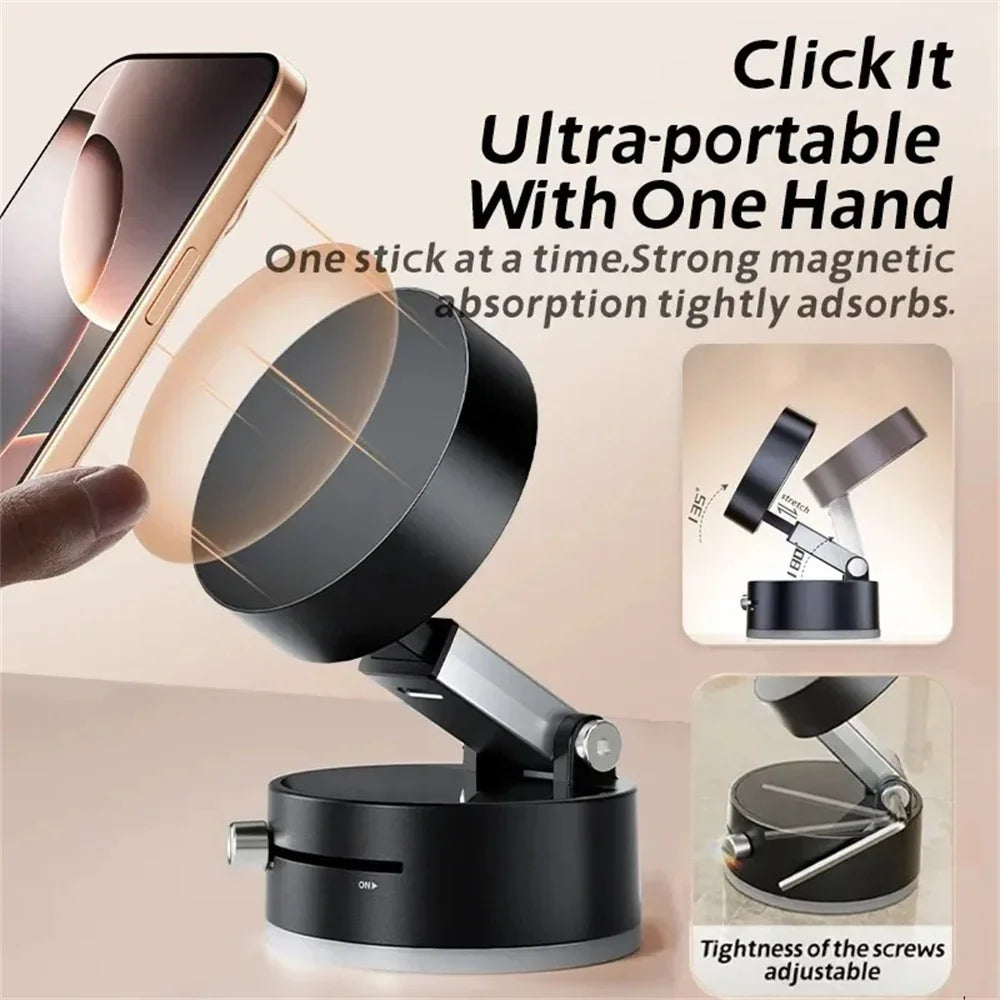 Adjustable Vacuum Suction Cup Magnetic Phone Holder Lazy Multi-functional Foldable Storage Holder Vacuum Suction Phone Holder