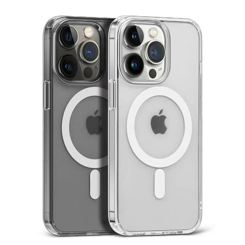 Original For Magsafe Magnetic Wireless Charging Case For iPhone 16 15 14 13 12 11 Pro Max Plus HD Clear Hard Cover
