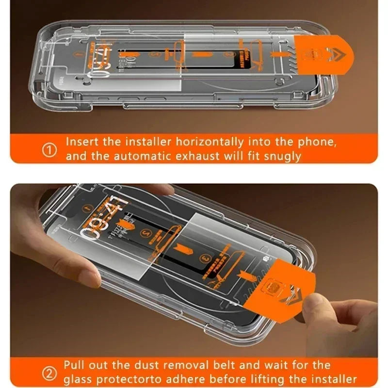 1-3Pc Oleophobic Coating Dust Free Easy Installation Screen Protector for IPhone 16e 15 14 13 12 11 Pro Max Plus Mini XS Glass