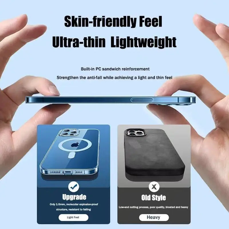 Original For Magsafe Magnetic Wireless Charging Case For iPhone 16 15 14 13 12 11 Pro Max Plus HD Clear Hard Cover