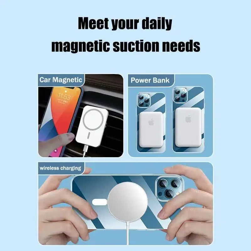 Original For Magsafe Magnetic Wireless Charging Case For iPhone 16 15 14 13 12 11 Pro Max Plus HD Clear Hard Cover