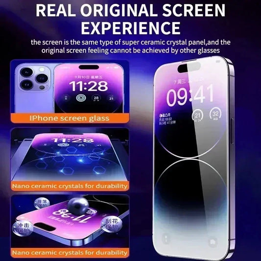 1-3Pc Oleophobic Coating Dust Free Easy Installation Screen Protector for IPhone 16e 15 14 13 12 11 Pro Max Plus Mini XS Glass