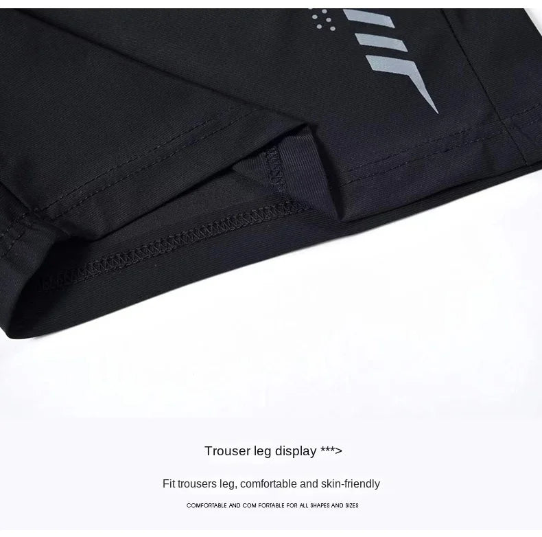 Summer cool ice silk men's large size shorts straight 7-point pants thin quick-dry sports baggy 7-point pants 5-point pants ba