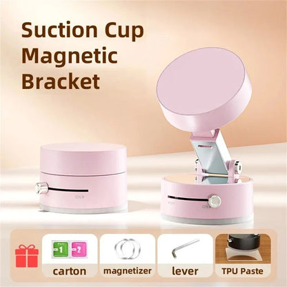 Adjustable Vacuum Suction Cup Magnetic Phone Holder Lazy Multi-functional Foldable Storage Holder Vacuum Suction Phone Holder