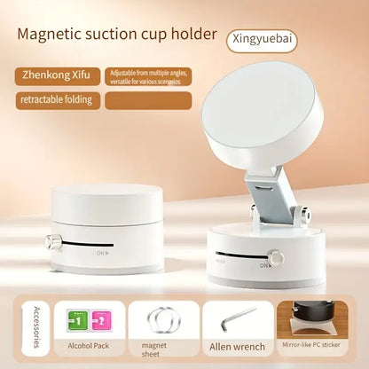 Adjustable Vacuum Suction Cup Magnetic Phone Holder Lazy Multi-functional Foldable Storage Holder Vacuum Suction Phone Holder