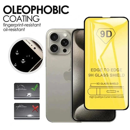 5PCS 9D Tempered Glass For iPhone 16 Pro Max 15 14 13 11 12 Mini XR X Xs Max 7 8 Plus SE 6s 16pro 15pro 13pro Screen Protectors