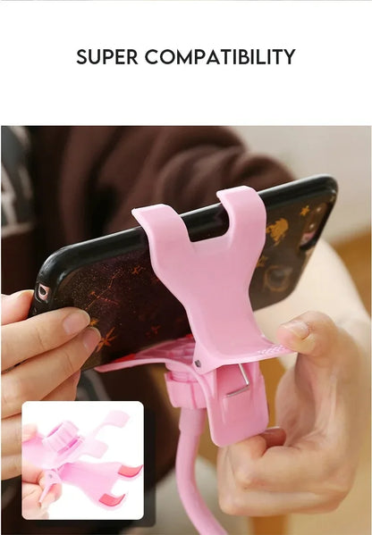 360 Rotate Clip Mobile Phone Holder Stand Portable Flexible Lazy Bed Desktop Bracket Smartphones Desk Mount Stand Base Support