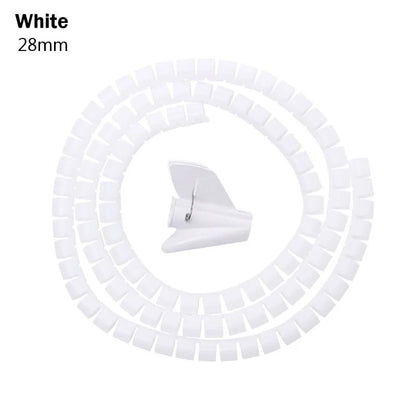 2M Spiral Cable Wire Protector Cable Organizer Computer Cord Protective Tube Clip Organizer Management Tools 10/16/22/28/32mm