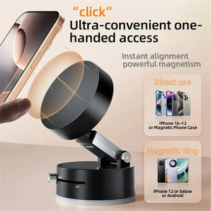 Adjustable Vacuum Suction Cup Magnetic Phone Holder Lazy Multi-functional Foldable Storage Holder Vacuum Suction Phone Holder