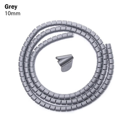 2M Spiral Cable Wire Protector Cable Organizer Computer Cord Protective Tube Clip Organizer Management Tools 10/16/22/28/32mm