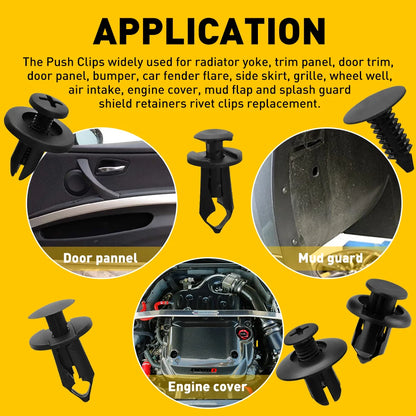 190 PCS Car Fastener Clip Kit Bumper Fender Rivet Clips Auto Body Push Retainer Pin Rivet Bumper Door Trim Panel Retainer Repair