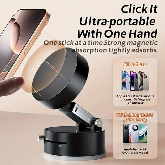 Adjustable Vacuum Suction Cup Magnetic Phone Holder Lazy Multi-functional Foldable Storage Holder Vacuum Suction Phone Holder