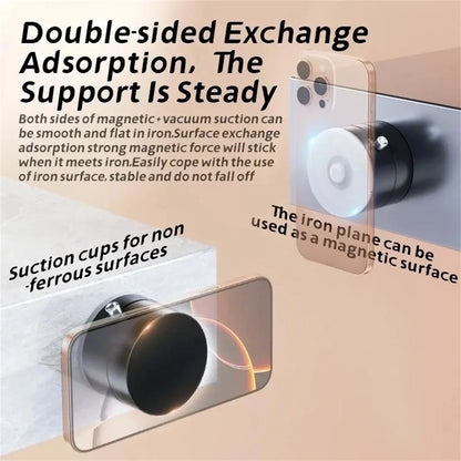 Adjustable Vacuum Suction Cup Magnetic Phone Holder Lazy Multi-functional Foldable Storage Holder Vacuum Suction Phone Holder