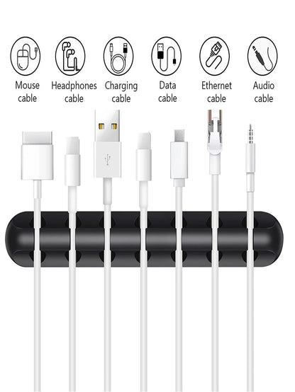 Cable Cord Wire Organizer Silicone USB Cable Winder Management Clips Self Adhesive for Mouse Keyboard Headset For iPhone Huawei
