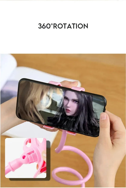 360 Rotate Clip Mobile Phone Holder Stand Portable Flexible Lazy Bed Desktop Bracket Smartphones Desk Mount Stand Base Support