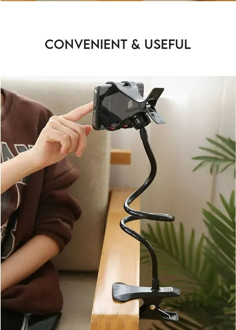 360 Rotate Clip Mobile Phone Holder Stand Portable Flexible Lazy Bed Desktop Bracket Smartphones Desk Mount Stand Base Support