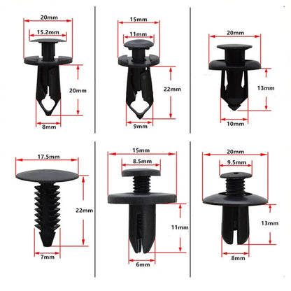 190 Pcs Car Retainer Clips 6 Sizes Auto Push Pin Rivets Clip Fasteners Push Retainer Set Car Interior Bumper Clips