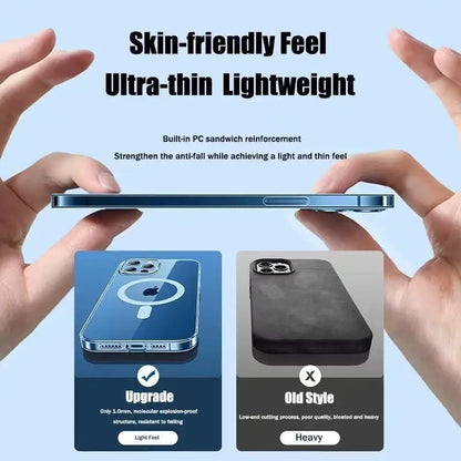 Original For Magsafe Magnetic Wireless Charging Case For iPhone 16 15 14 13 12 11 Pro Max Plus HD Clear Hard Cover