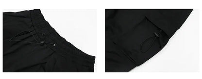 Spring Summer Fashion Casual Pans For Men Streetwear Solid Color Cargo Pants Elastic Waist Wide Leg Men's Joggers