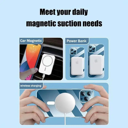 Original For Magsafe Magnetic Wireless Charging Case For iPhone 16 15 14 13 12 11 Pro Max Plus HD Clear Hard Cover